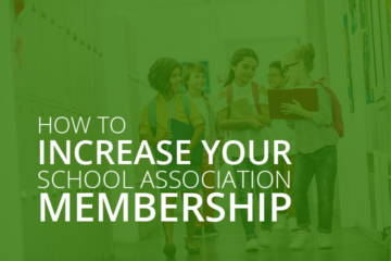 The article's title, "How to Increase Your School Association Membership," over young students walking down a hallway.