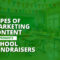 The article’s title, “Types of Marketing Content to Promote School Fundraisers”